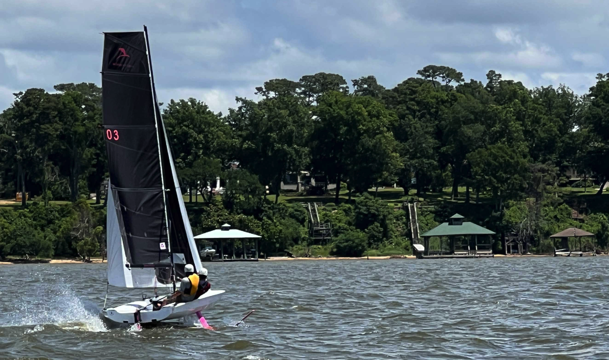 Sailing competition in action